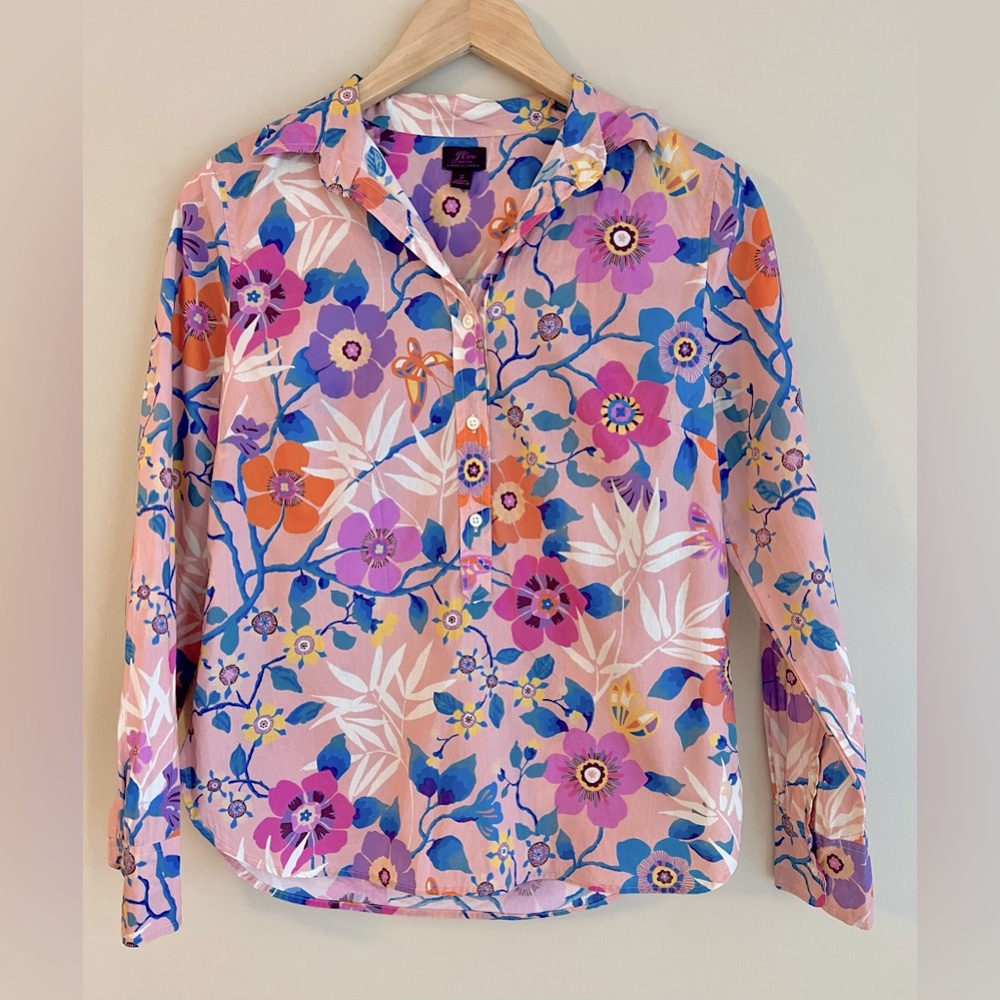 J. Crew x Liberty of London Floral Button Down Shirt - Pink 2